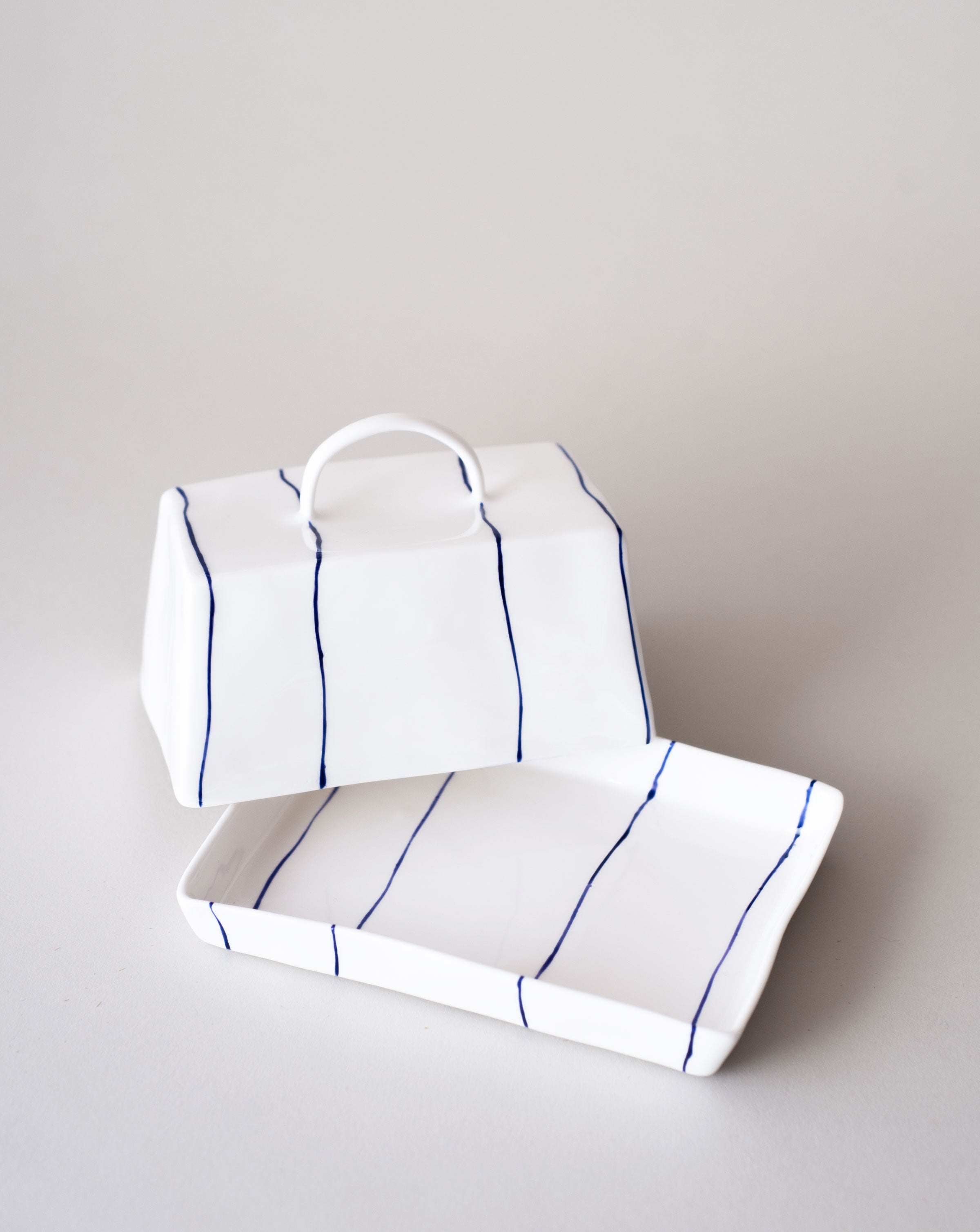 Striped Butter Dish