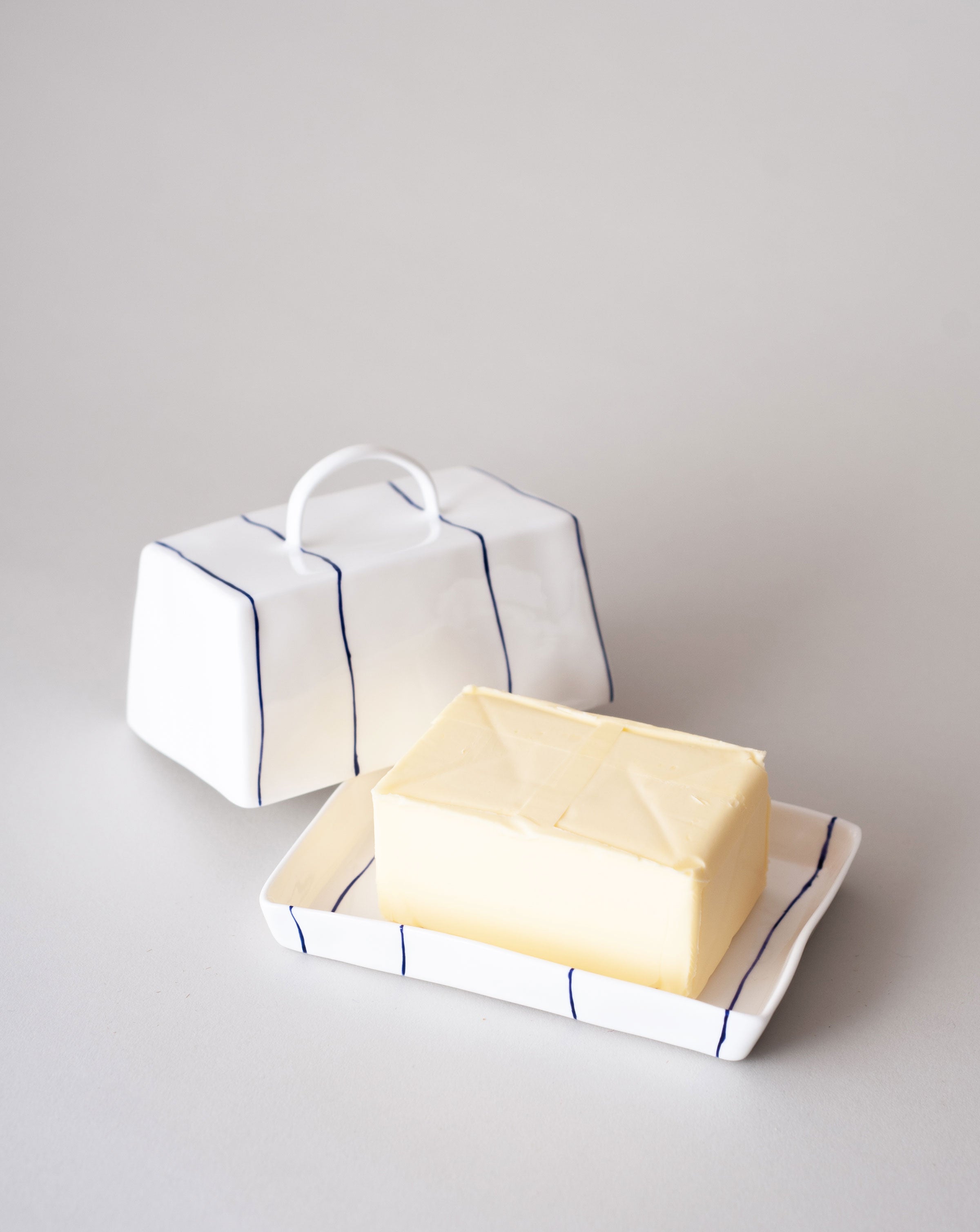 Striped Butter Dish