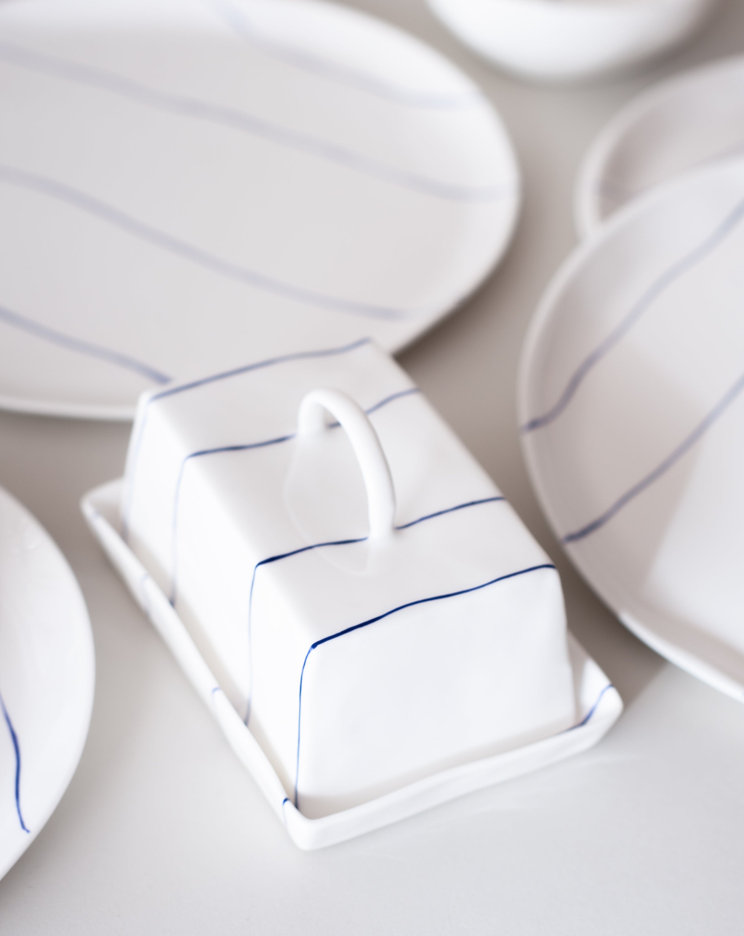 Striped Butter Dish