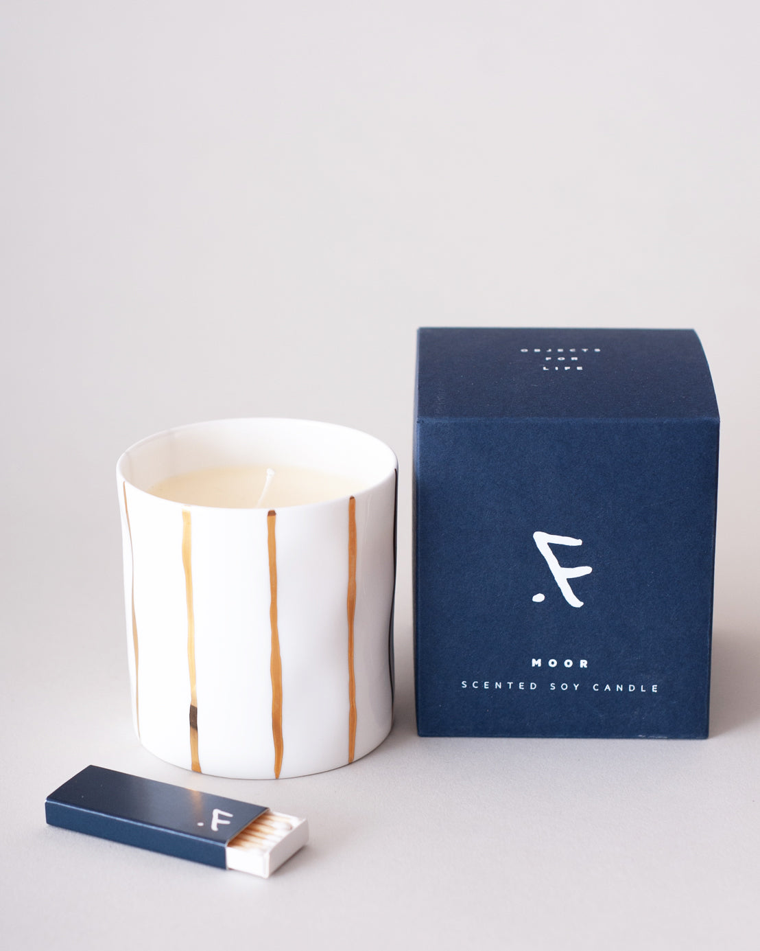 Gold Striped Scented Candle