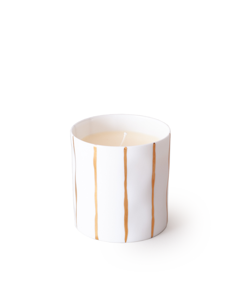 Gold Striped Scented Candle