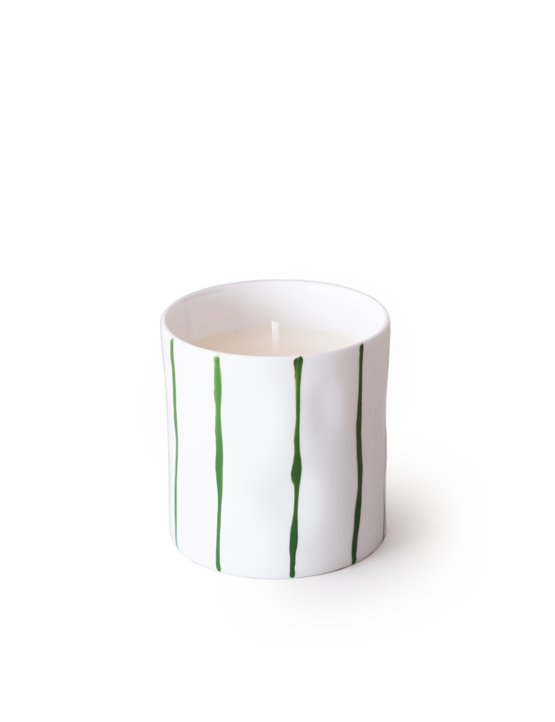 Khaki Striped Scented Candle