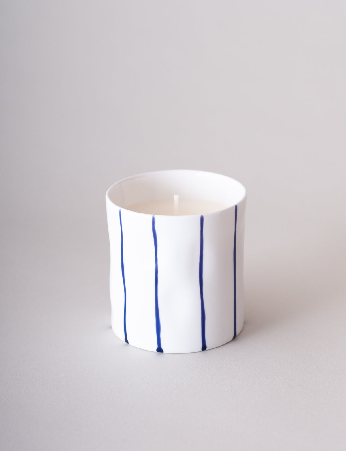 Cobalt Striped Scented Candle