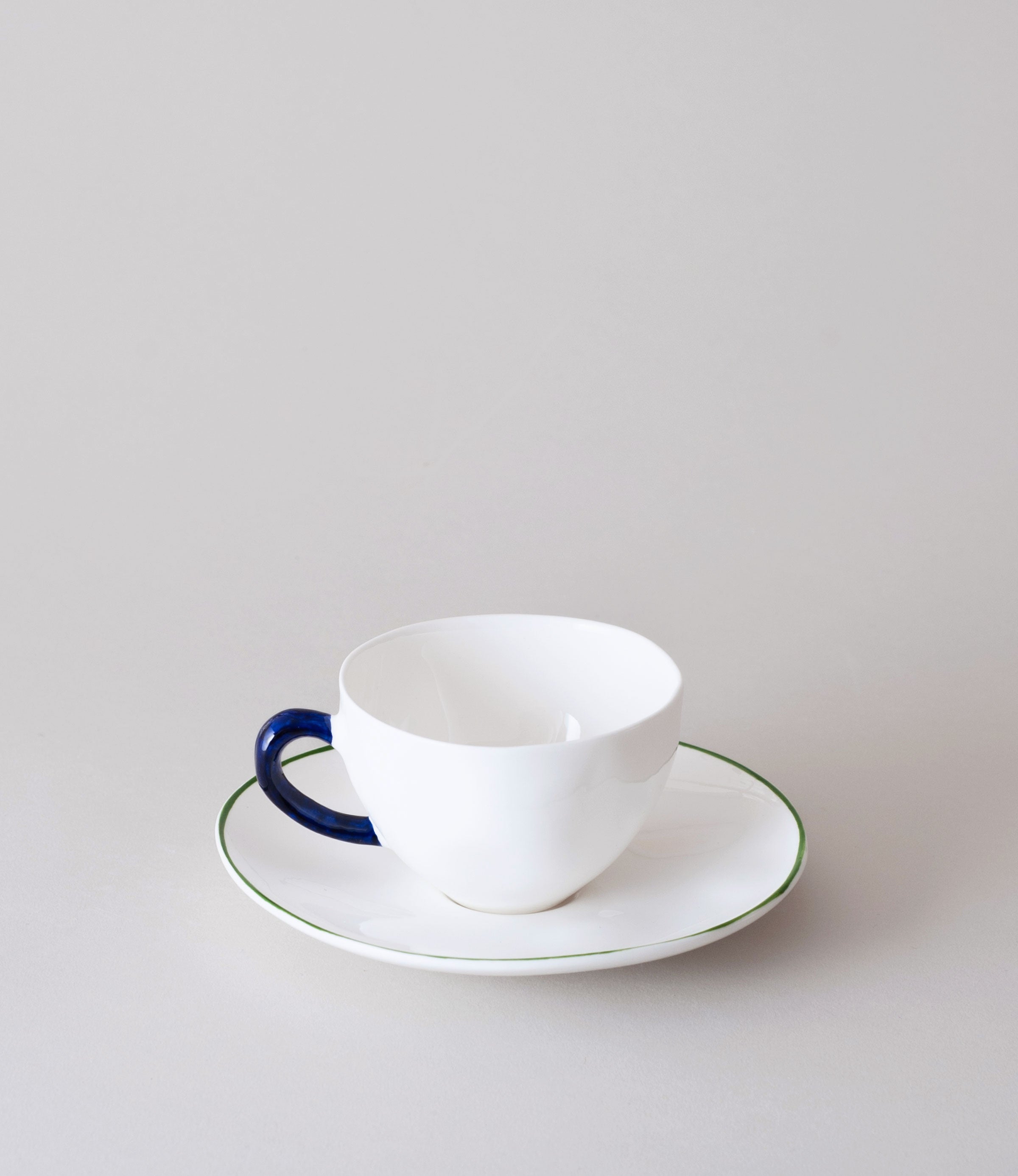 Colourblock Set of Two Teacups & Saucers
