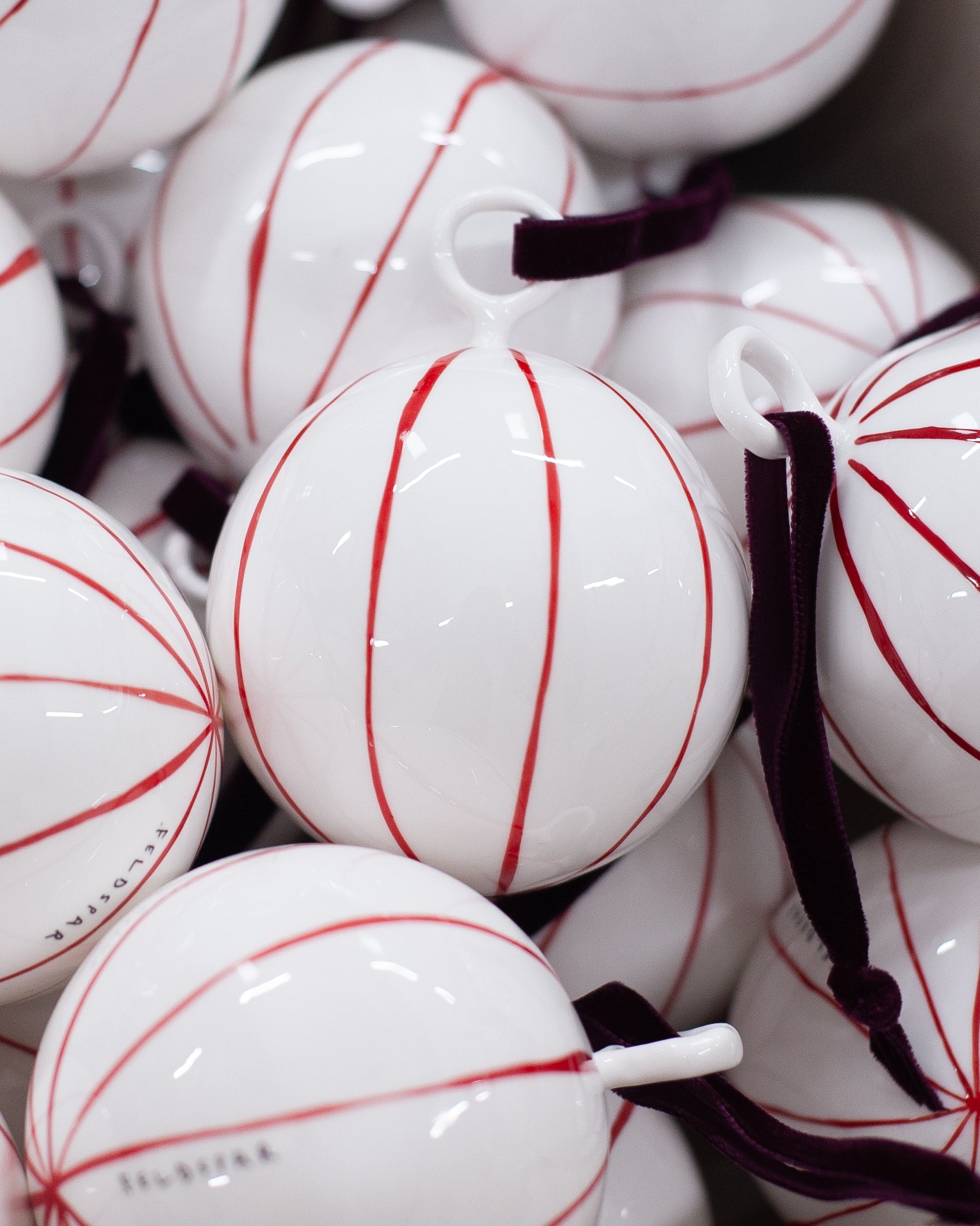 Set of 4 Fine Bone China Baubles
