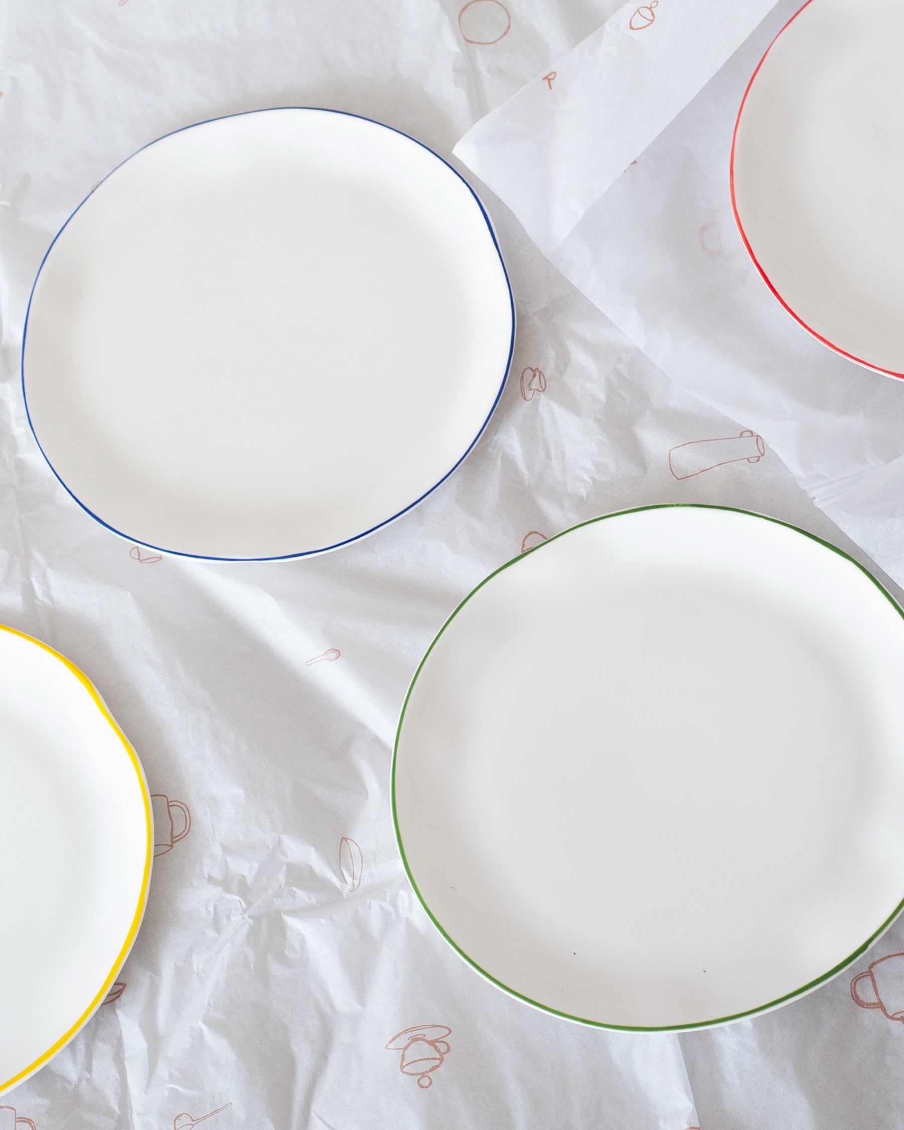 Set of 4 Colourblock Cake Plates