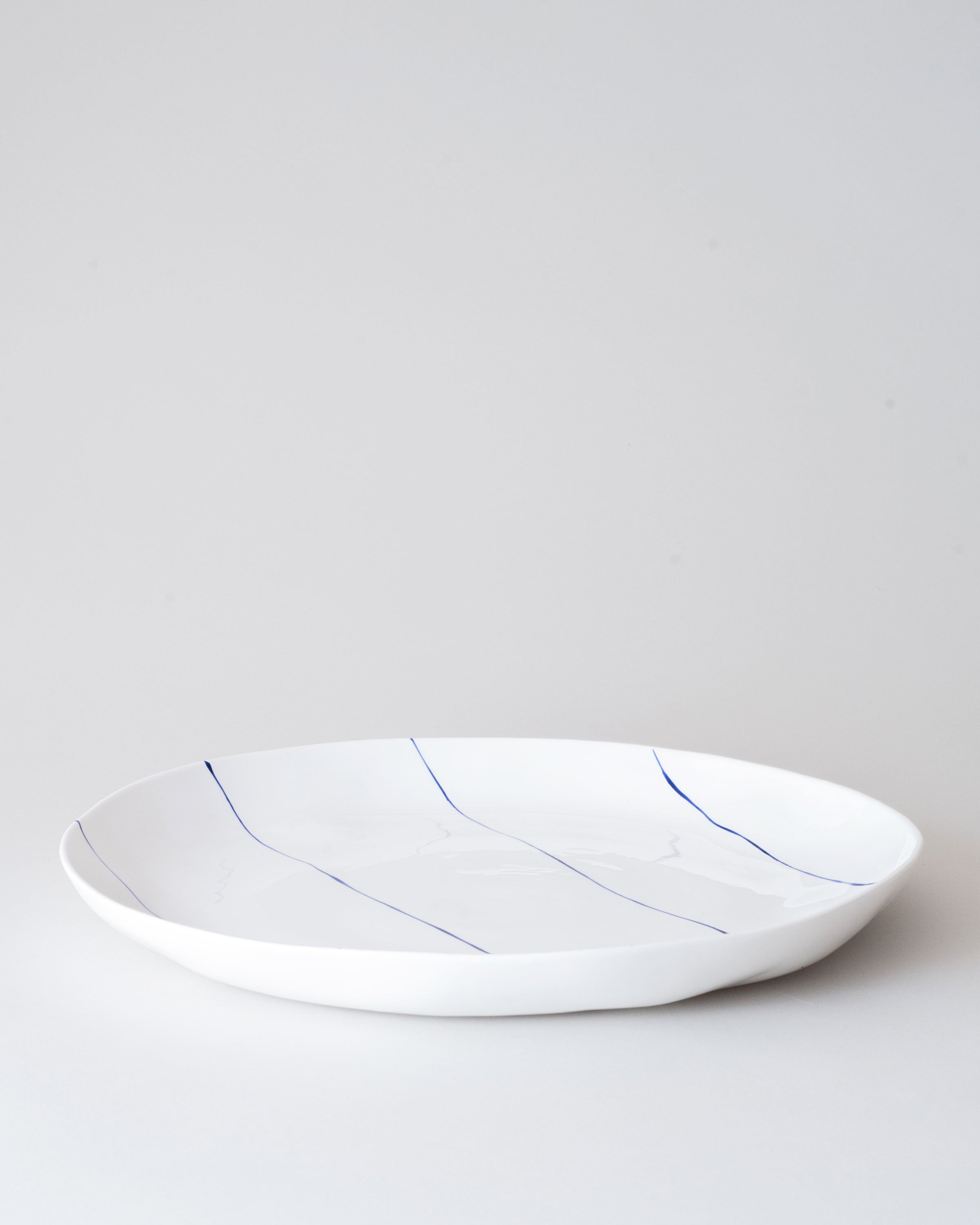 Striped Shallow Serving Bowl