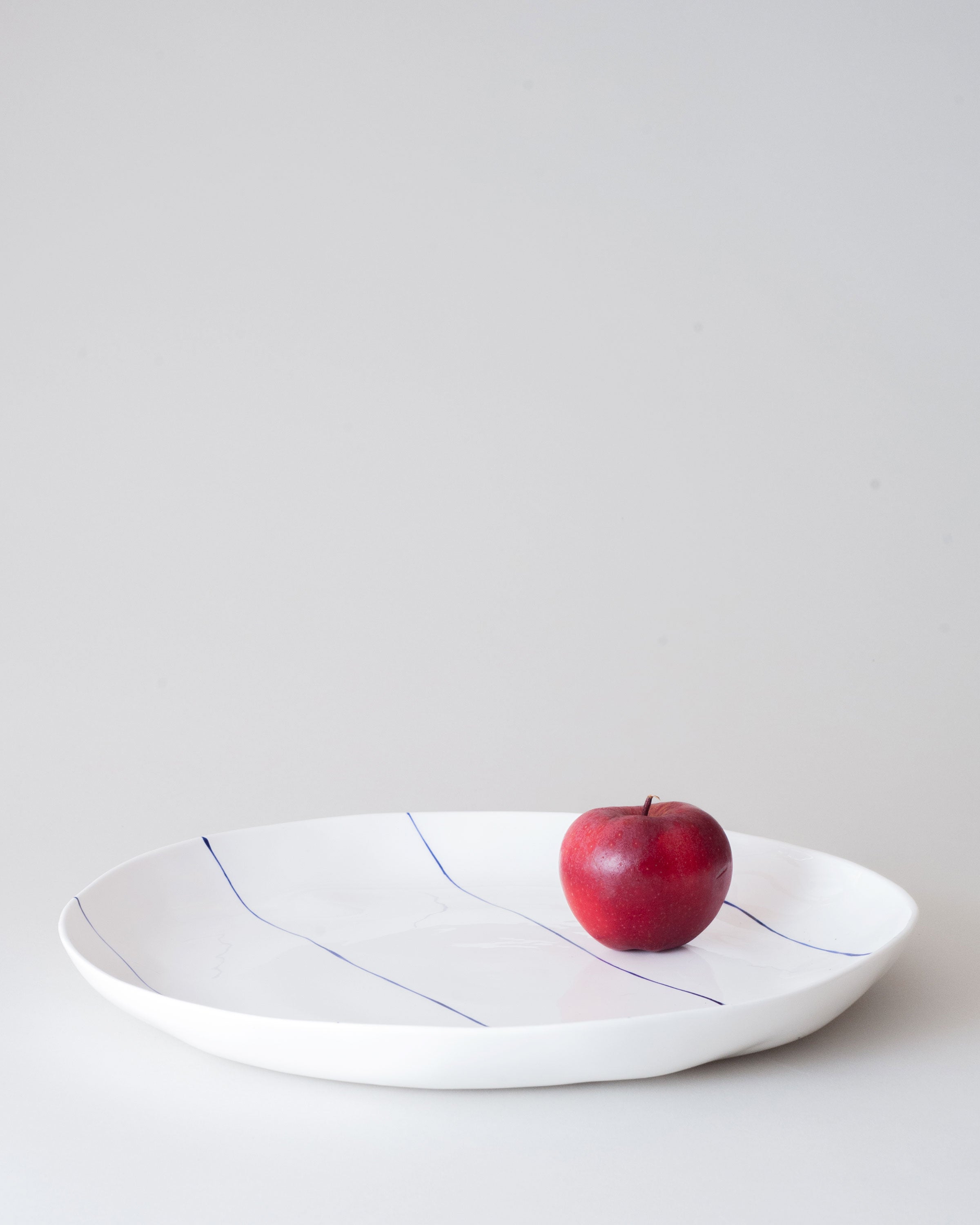 Striped Shallow Serving Bowl
