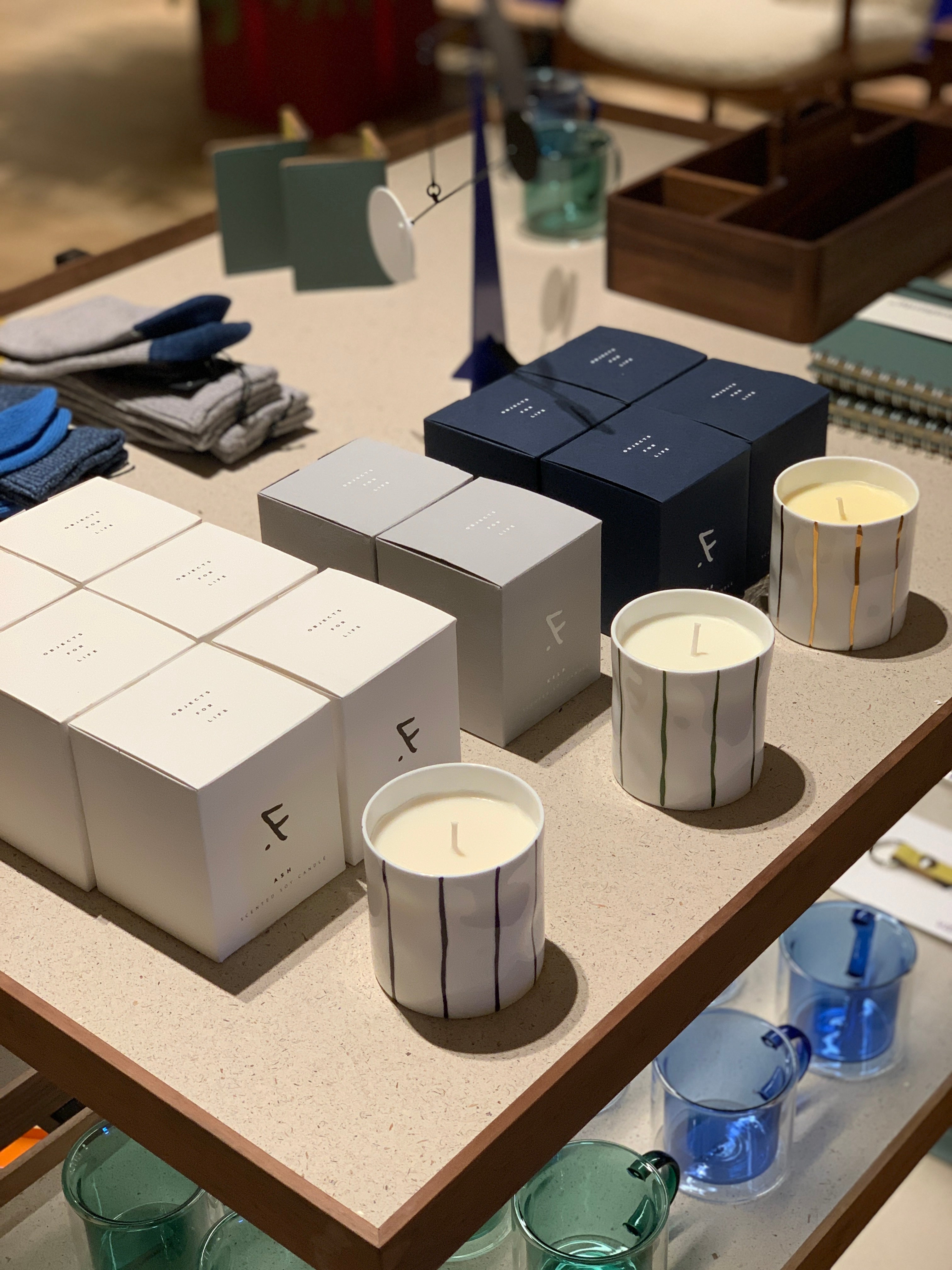 Gold Striped Scented Candle