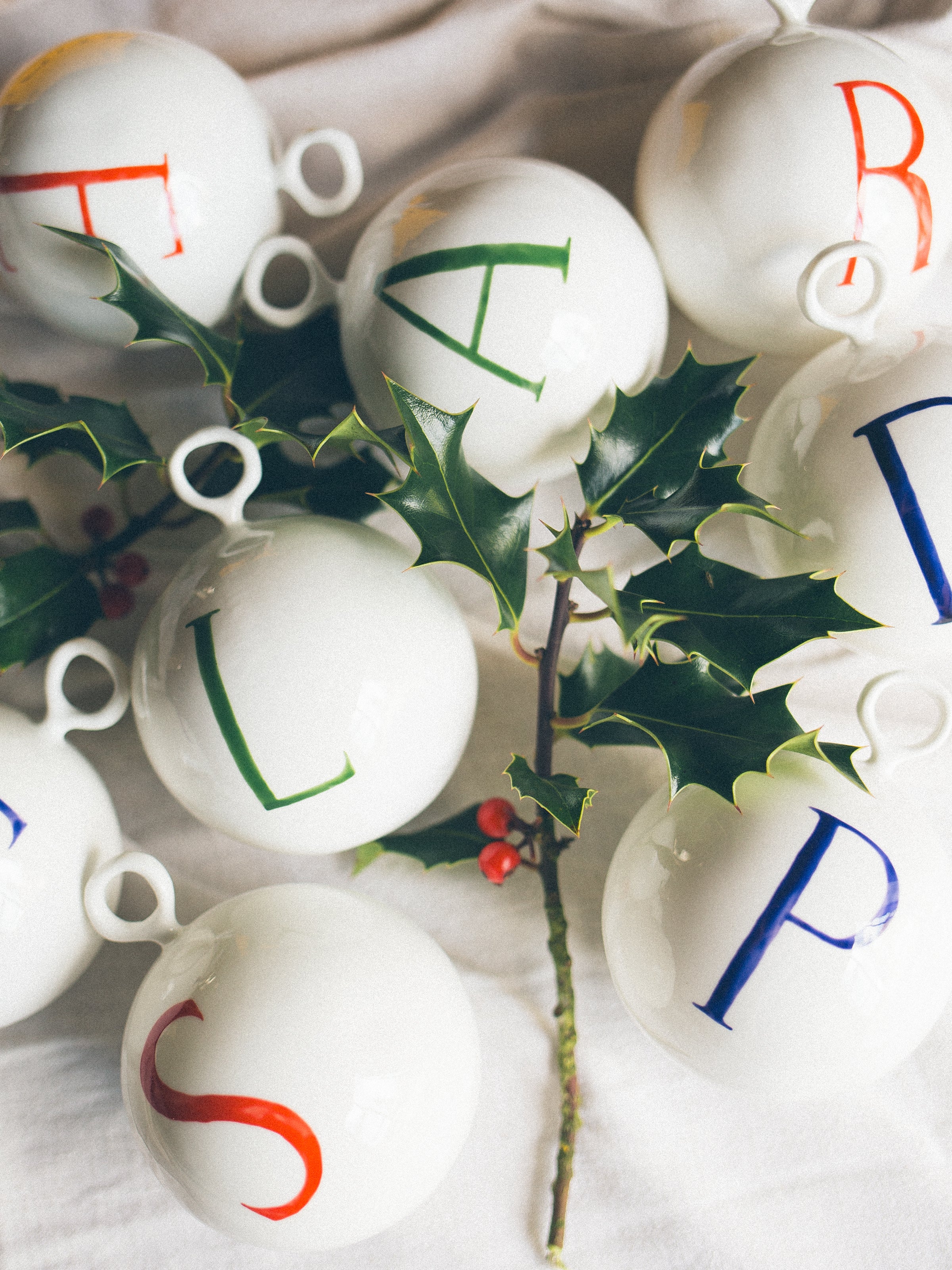 Fine Bone China Alphabet Bauble