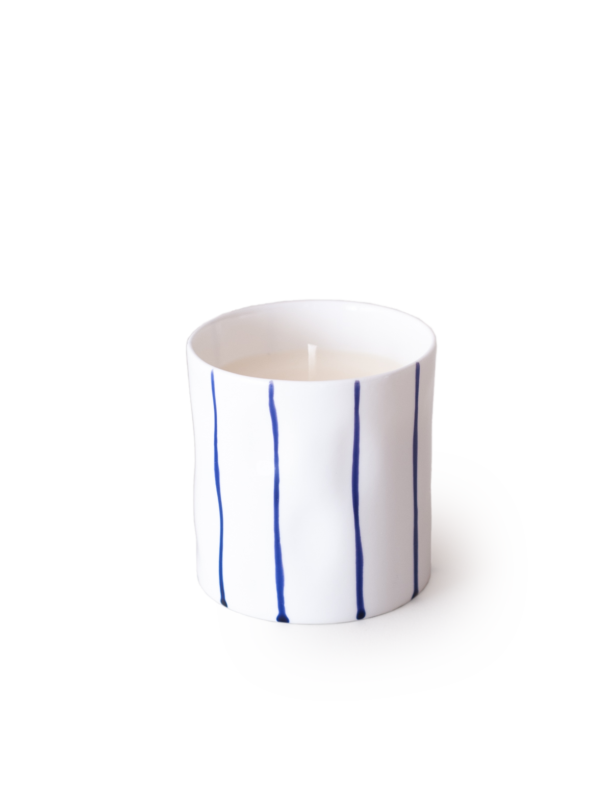 Cobalt Striped Scented Candle