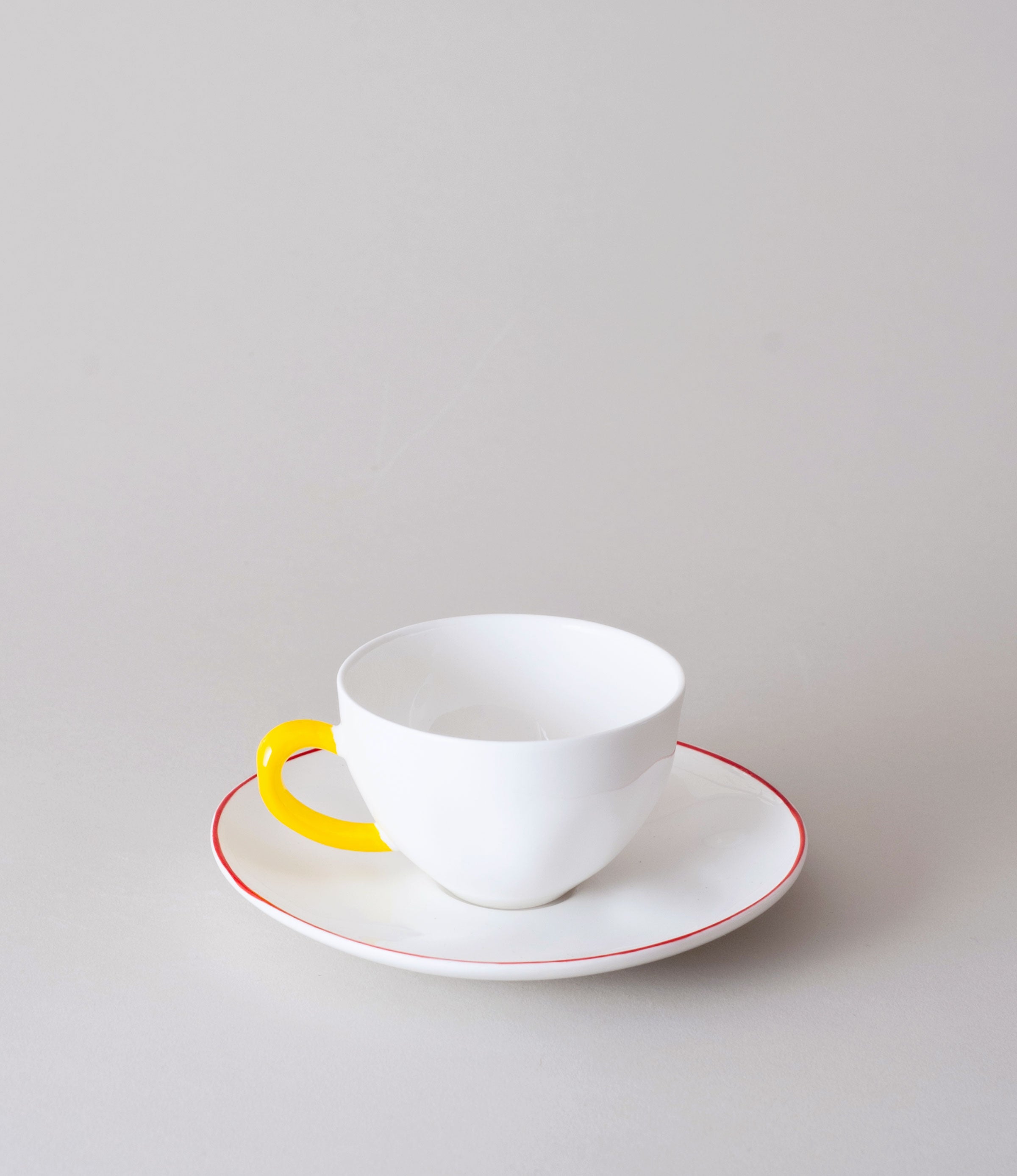 Colourblock Set of Two Teacups & Saucers