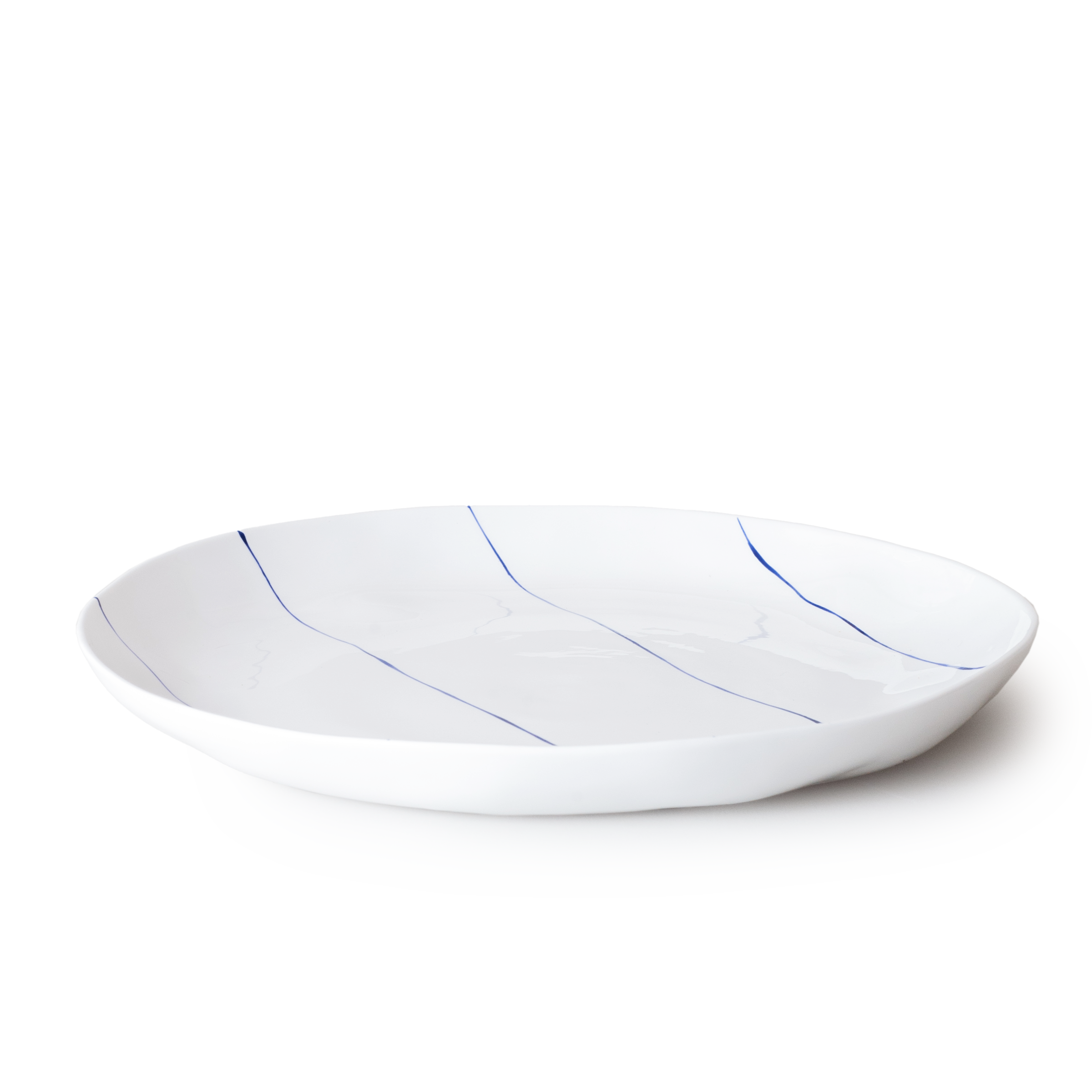 Striped Shallow Serving Bowl